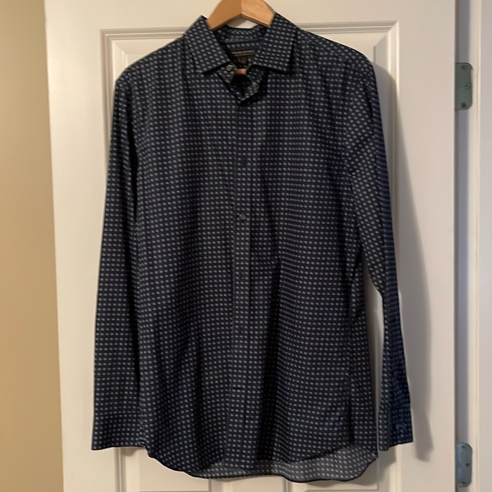 Banana republic Navy long sleeve 100% cotton dress shirt